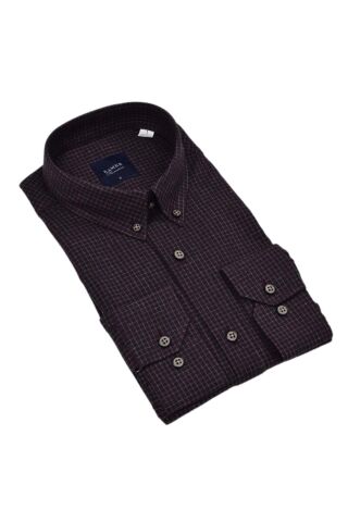 Erkek Kışlık Uzun Kol Çift Cepli Gömlek 4046 BGL-ST04995 BORDO - L