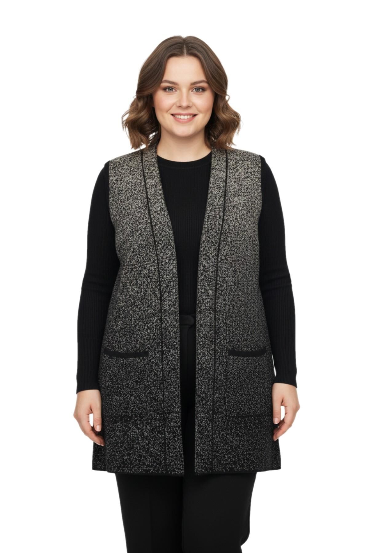 Kadın Anne Triko Yelek BGL-ST05063 VİZON - L