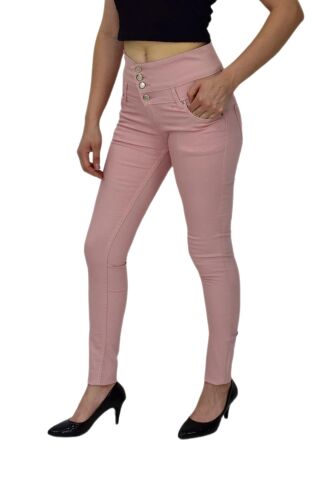 Kadın Yüksek Bel Kanvas Pantolon BGL-ST01575 PUDRA - 28/32
