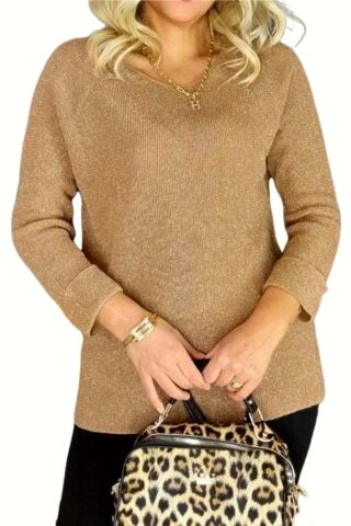 Kadın Simli Kazak 12557 BGL-ST04111 YEŞİL - M/L