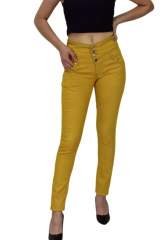Kadın Yüksek Bel Kanvas Pantolon BGL-ST01575 SAFRAN - 27/32