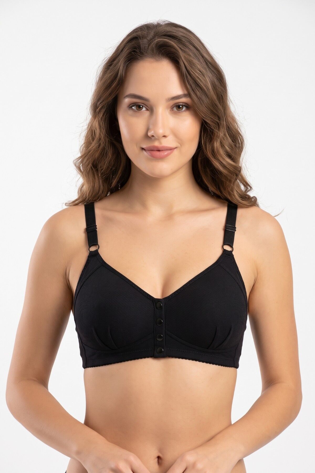 Kadın Önden Çıtçıtlı Süngerli Sütyen C Cup BGL-ST05639 SİYAH - 105 C