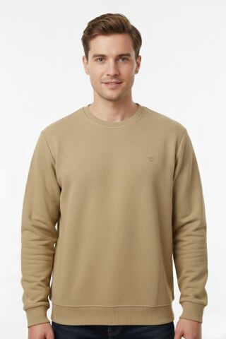 Erkek Büyük Beden Sıfır Yaka Selanik Sweatshirt BGL-ST04927