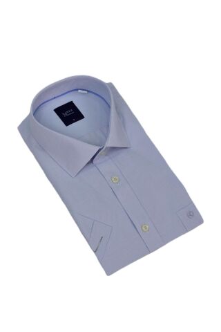 Erkek Klasik Kuşgözü Desen Kısa Kol Gömlek 9404 BGL-ST04573 BUZ.MAVİ - S
