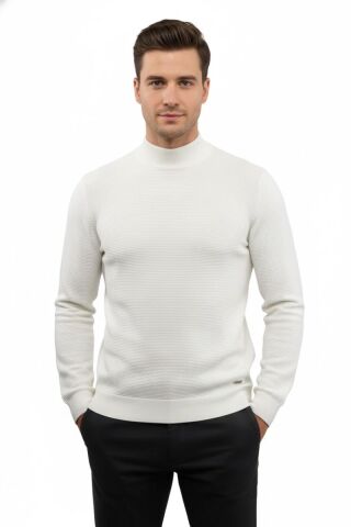 Erkek Yarım Balıkçı Kazak Triko Klasik Kalıp 5240B BGL-ST04856