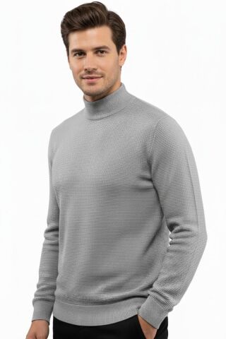 Erkek Yarım Balıkçı Kazak Triko Klasik Kalıp 5240B BGL-ST04856