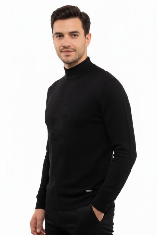 Erkek Yarım Balıkçı Kazak Triko Klasik Kalıp 5240B BGL-ST04856
