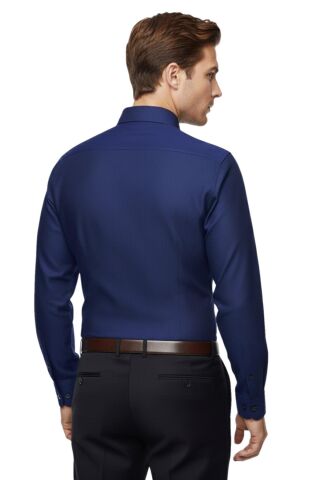 Erkek Slim Fitt Uzun Kol Petek Dokulu Gömlek 2423 BGL-ST04814 İNDİGO - M