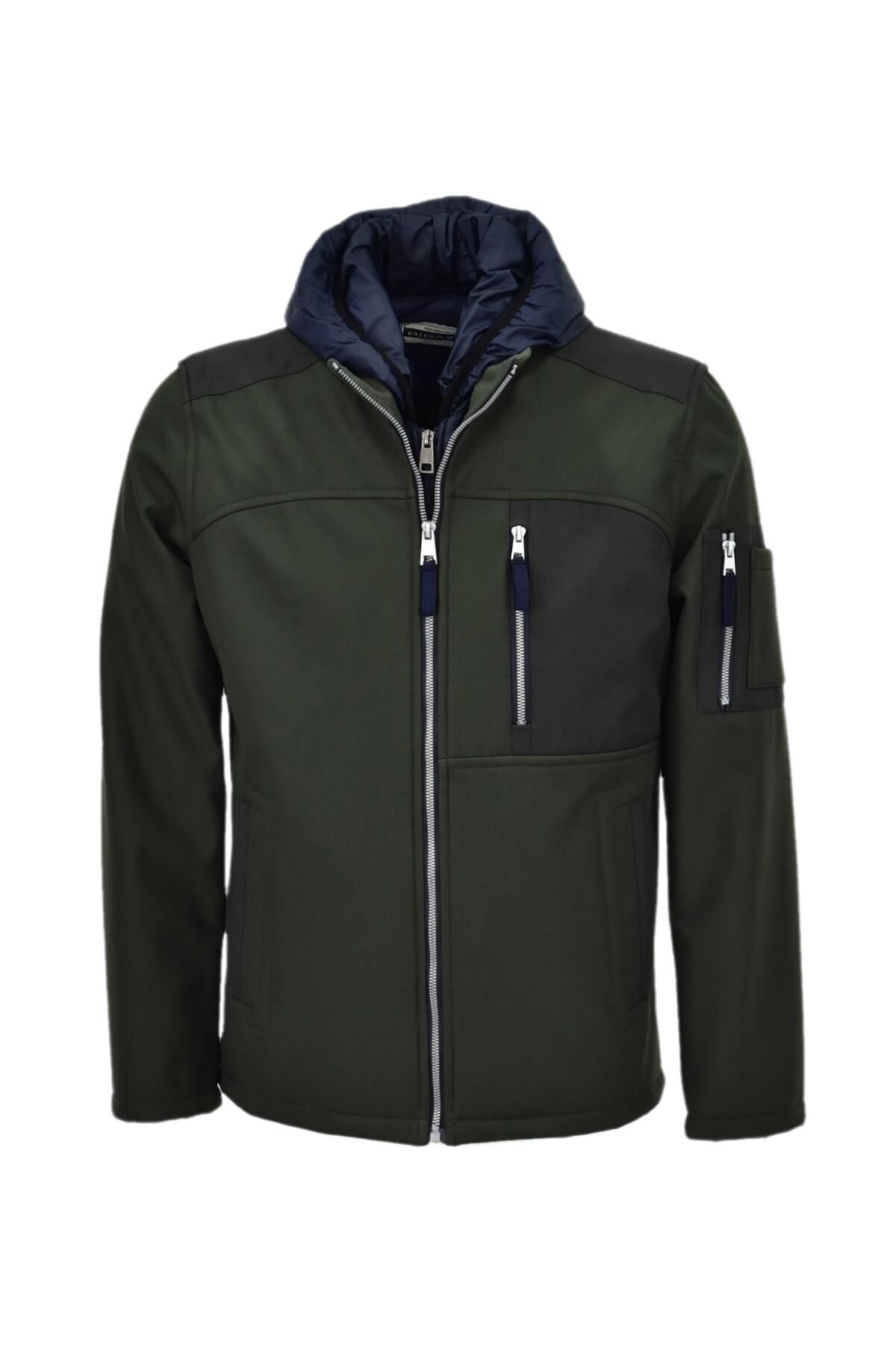 Erkek Kapüşonlu Spor Mont 85132 BGL-ST04172 HAKİ - M