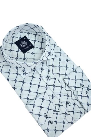 Erkek Silim Fitt Çizgi Kareli Uzun Kol Gömlek BGL-ST02981