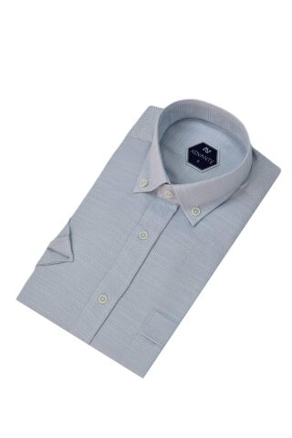 Erkek Klasik Tek Cepli Kısa Kol Gömlek BGL-ST04559 MAVİ - XL