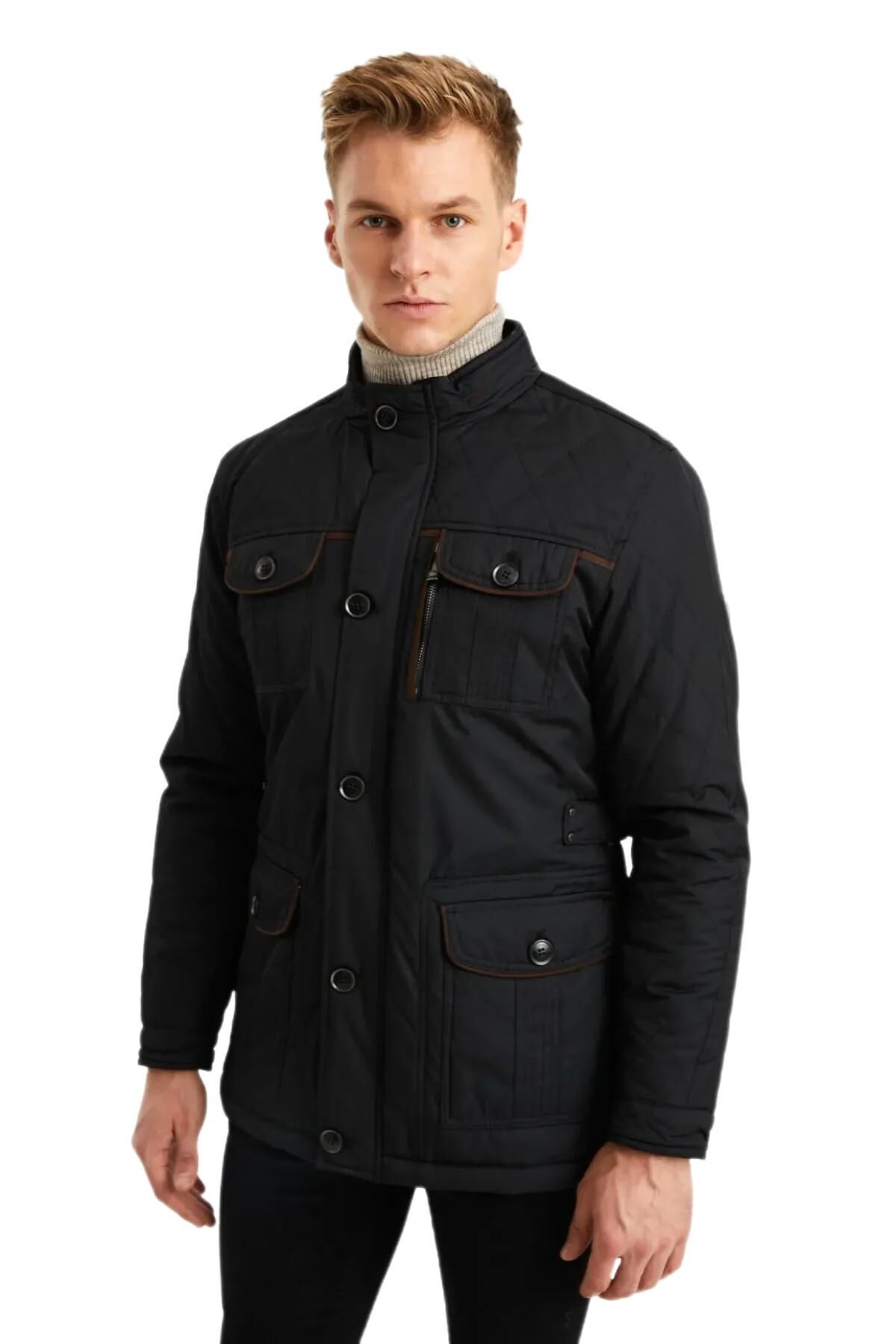 Erkek Spor Parka 3450 BGL-ST01641 SİYAH - XL