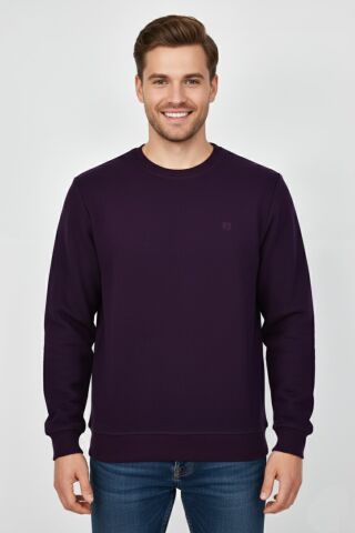 Erkek Sıfır Yaka Selanik Sweatshirt Regular Kalıp BGL-ST04926