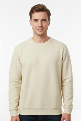 Erkek Sıfır Yaka Selanik Sweatshirt Regular Kalıp BGL-ST04926