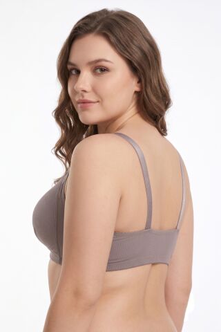Kadın Önden Çıtçıtlı Süngerli Sütyen C Cup BGL-ST05639 VİZON - 95 C