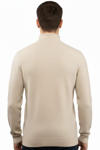 Erkek Yarım Balıkçı Kazak Triko Klasik Kalıp 5240B BGL-ST04856 TAŞ - XL