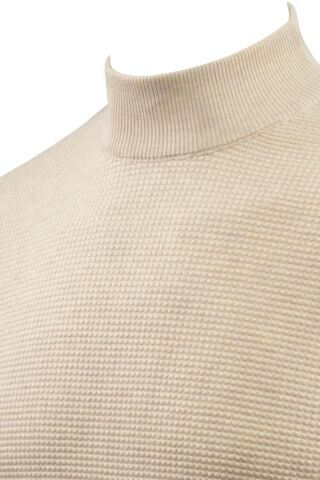 Erkek Yarım Balıkçı Kazak Triko Klasik Kalıp 5240B BGL-ST04856 TAŞ - XL