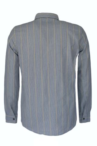 Erkek Pamuklu Yazlık Uzun Kol Gömlek 9628 BGL-ST03738 MAVİ - 2XL
