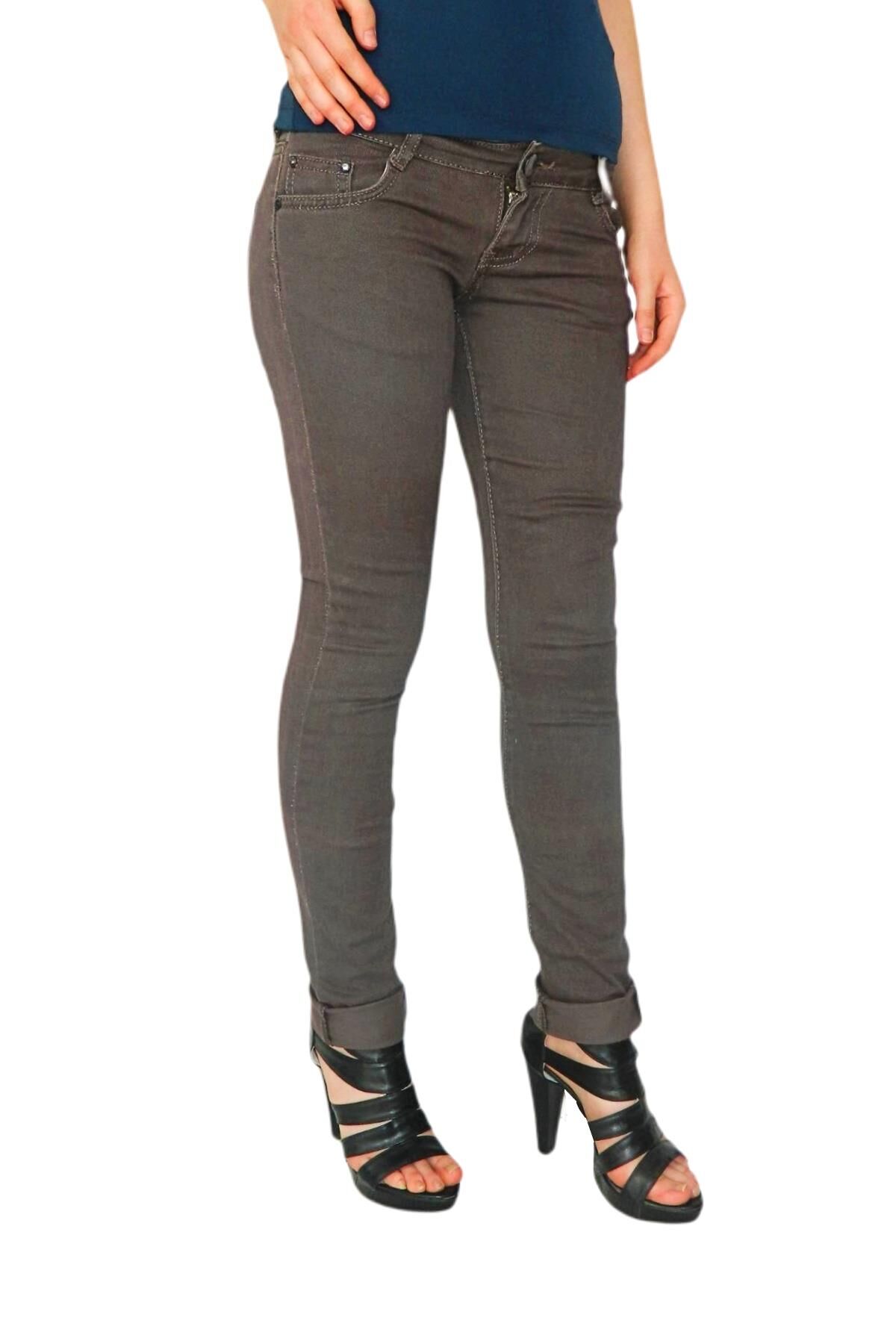 Kadın Düşük Bel Kanvas Pantolon TT001675 KAHVE - 26