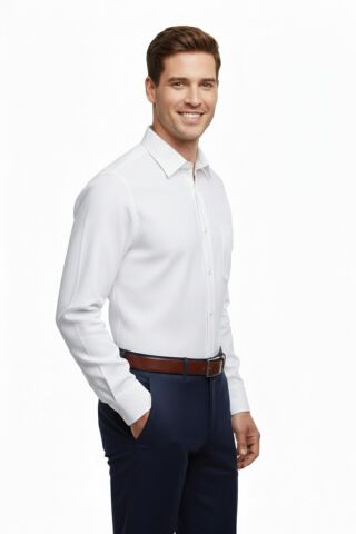 Erkek Klasik Petek Dokulu Uzun Kol Gömlek 3806 BGL-ST04816