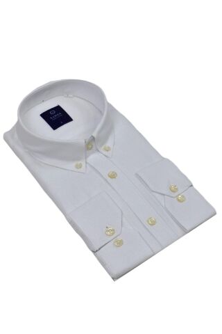 Erkek Klasik Petek Dokulu Uzun Kol Gömlek 3806 BGL-ST04816