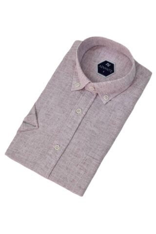 Erkek Klasik Tek Cepli Kısa Kol Gömlek BGL-ST04557 BORDO - L