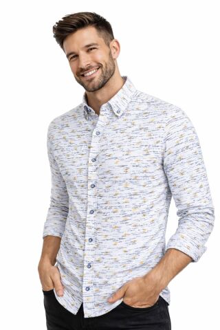 Erkek Silim Fitt Çizgili Uzun Kol Gömlek BGL-ST02982