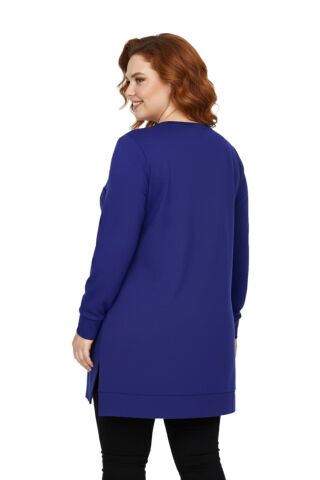 Kadın Sıfıryaka Önü Nakışlı Tunik BGL-ST05085 İNDİGO - 3XL