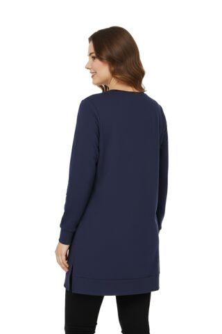Kadın Sıfıryaka Önü Nakışlı Tunik BGL-ST05085 ANTRASİT - XL