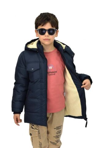 Erkek Çocuk Kapüşonlu Mont BS-1042 HAKİ - 7 YAŞ