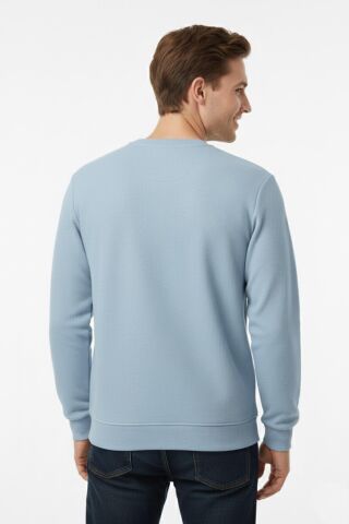 Erkek Sıfır Yaka Selanik Sweatshirt Regular Kalıp BGL-ST04926 MAVİ - XL