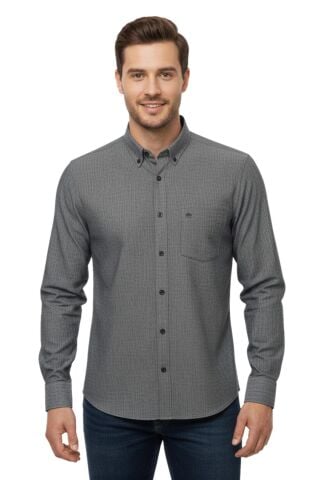 Erkek Klasik Petek Dokulu Uzun Kol Gömlek 3814 BGL-ST04817