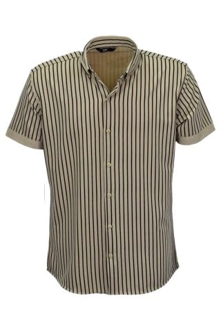 Erkek Spor Likralı Çizgili Gömlek 0037 BGL-ST03847