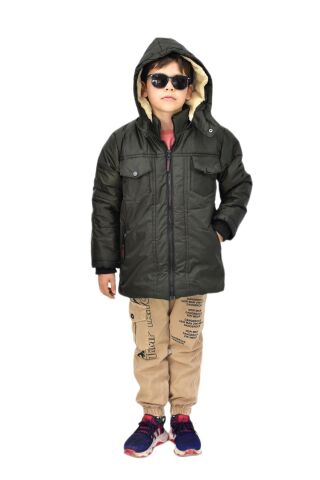 Erkek Çocuk Kapüşonlu Mont BS-1042 HAKİ - 7 YAŞ