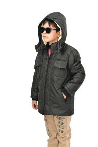 Erkek Çocuk Kapüşonlu Mont BS-1042 HAKİ - 7 YAŞ