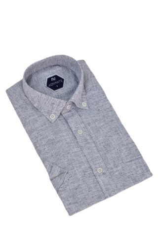 Erkek Klasik Tek Cepli Kısa Kol Gömlek BGL-ST04557 LACİVERT - XL