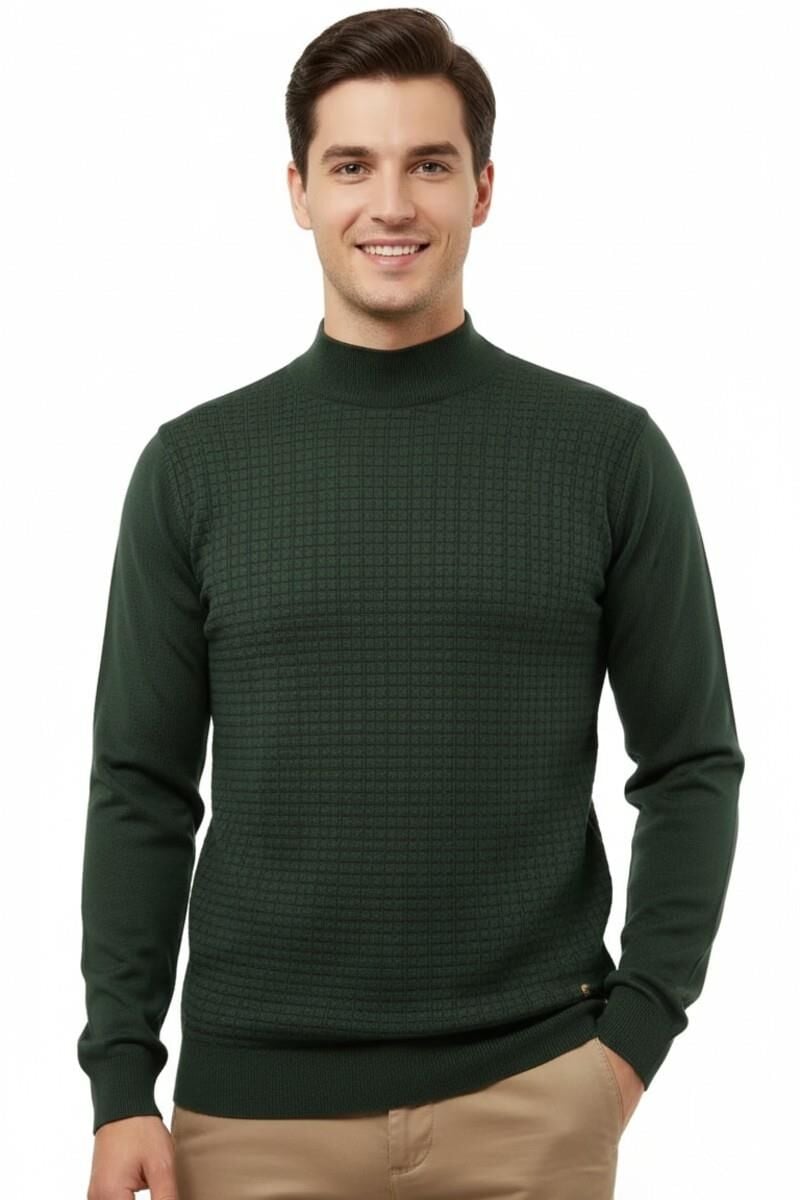 Erkek Yarım Balıkçı Kazak Çelik Örgü Regular Kalıp 5204B BGL-ST04855