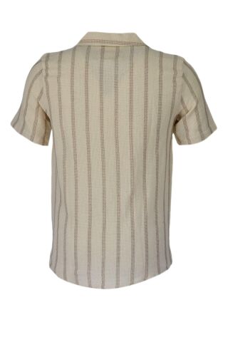 Erkek Pamuklu Yazlık Kısa Kol Gömlek 9627 BGL-ST03736 BEJ - XL