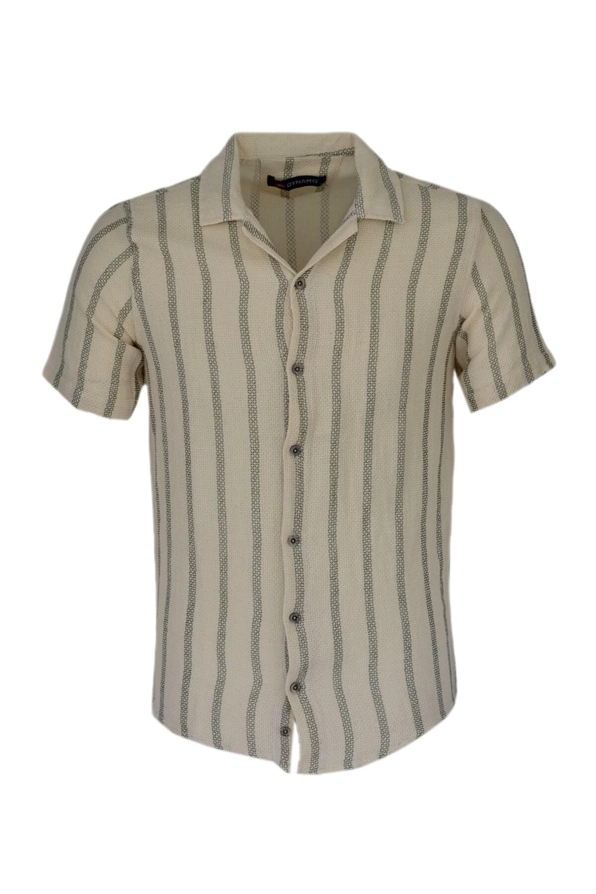 Erkek Pamuklu Yazlık Kısa Kol Gömlek 9627 BGL-ST03736 YEŞİL - 2XL