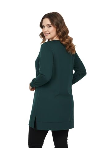 Kadın Sıfıryaka Önü Nakışlı Tunik BGL-ST05085 YEŞİL - 3XL