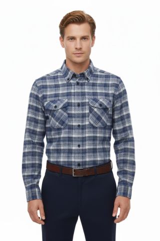 Erkek Kışlık Çift Cep Kapaklı Gömlek BGL-ST04932