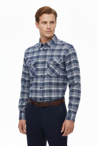 Erkek Kışlık Çift Cep Kapaklı Gömlek BGL-ST04932