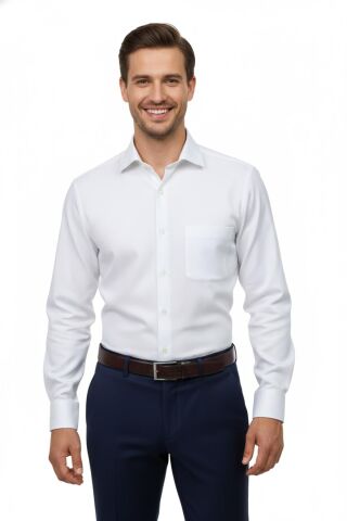Erkek Regular Fitt Uzun Kol Petek Dokulu Gömlek 3635 BGL-ST04811