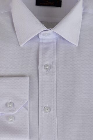Erkek Silim Fit Armürlü Gömlek BGL-ST02492 BEYAZ - XL