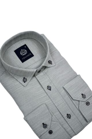 Erkek Silim Fitt Uzun Kol Gömlek Hasır Dokuma BGL-ST02983