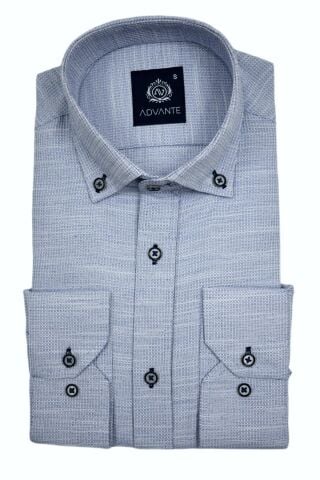 Erkek Silim Fitt Uzun Kol Gömlek Hasır Dokuma BGL-ST02983