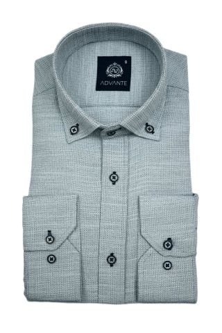 Erkek Silim Fitt Uzun Kol Gömlek Hasır Dokuma BGL-ST02983