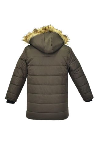 Erkek Çocuk Kapüşonlu Mont BS-2014 HAKİ - 16 YAŞ
