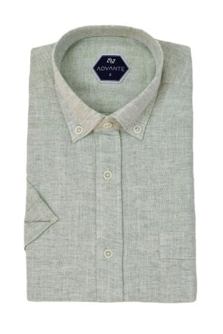 Erkek Klasik Tek Cepli Kısa Kol Gömlek BGL-ST04557 YEŞİL - XL