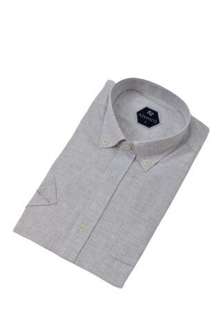 Erkek Klasik Tek Cepli Kısa Kol Gömlek BGL-ST04558 A.GRİ - 2XL